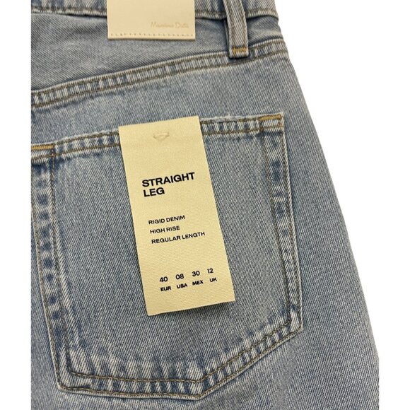Massimo Dutti Womens Jeans EU 40 US 8 Straight Leg Blue Rigid Denim 5051/852 NWT - Picture 4 of 15